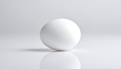 Single white sphere on plain surface