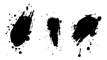 Collection of modern brush strokes. Line of grunge texture brush strokes. Vector black paint brush strokes set isolated on white background.