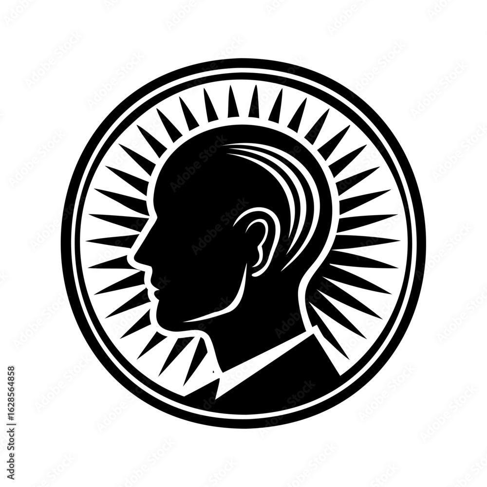 Poster symbolic representation of human intellect and enlightenment through geometric design