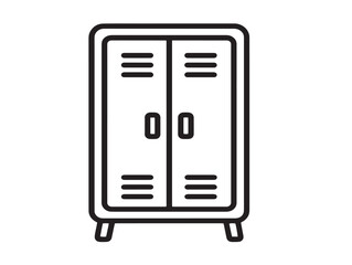 Neat coat locker icon in outlined vector format