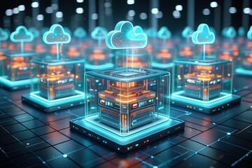 Futuristic Cloud Computing Data Center Servers with Digital Information Flow