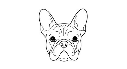 French bulldog line art drawing vector illustration for pet lovers and dog breed enthusiasts design 100