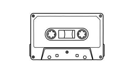 Vintage audio cassette tape illustration vector graphic for music and retro technology enthusiasts design 100