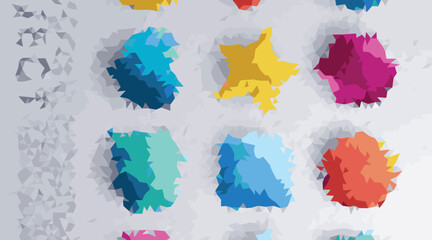 Colorful geometric shapes on light background abstract