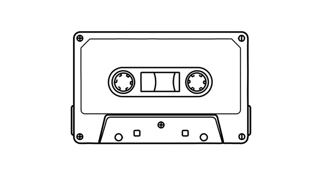 Vintage audio cassette tape illustration vector graphic for music and retro technology enthusiasts design 100