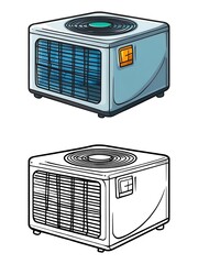Cartoon Air Conditioner Unit Illustration