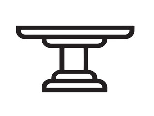 Stylish entrance console table in 2D vector