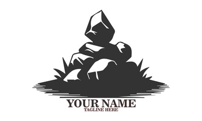 boulder aggregation  icon. boulder aggregation vector illustration and logo design