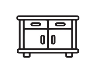 Sleek flat cabinet icon of clean credenza design
