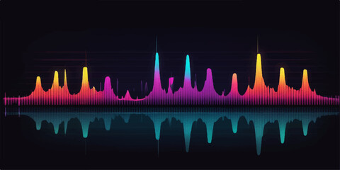 Abstract blue digital sound wave background with a modern equalizer graph pulse design