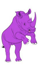 Fototapeta premium Purple rhinoceros leaping