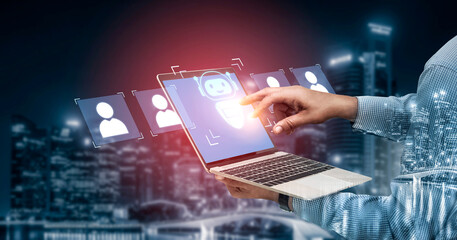 AI is selected to replace human employees, illustrating automation and workforce transformation...
