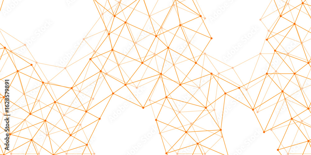 Wall mural abstract blue and white gradient and network technology background with dots and lines. seamless geo