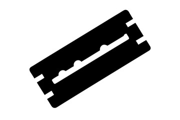 Razor Blade Icon – Black Vector Illustration

