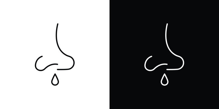 Stuffy nose icon vector illustration sign symbol. linear design