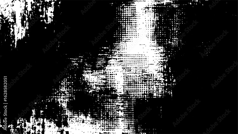 Poster grunge background is black and white. halftone grunge texture vector background featuring distressed