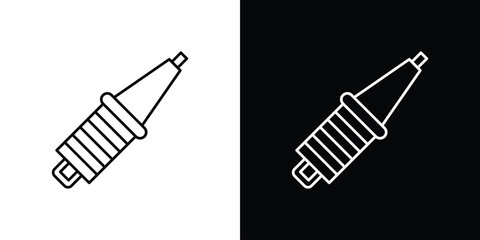 Spark plug icon vector illustration sign symbol. linear design