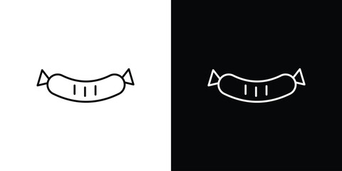 Sausage icon vector illustration sign symbol. linear design