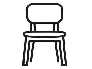 Elegant dining seat icon in outlined flat vector format