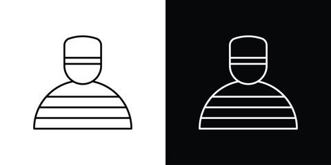 Prisoner icon vector illustration sign symbol. linear design