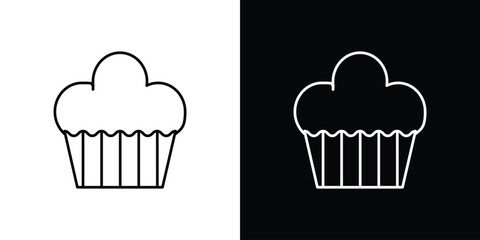 Muffin icon vector illustration sign symbol. linear design