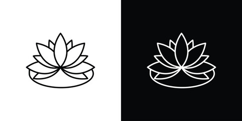 Lotus icon vector illustration sign symbol. linear design