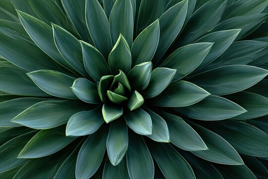 Close-up of a rosette succulent, vibrant dark-green leaves radiating outwards from a central point, creating a symmetrical pattern