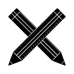 Stylized Illustration of Two Pencils Crossed Together Creating an X Shape