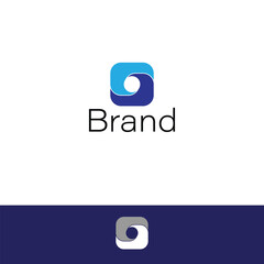 Square Camera Shot Letter O or 0 Logo with two different colors. 