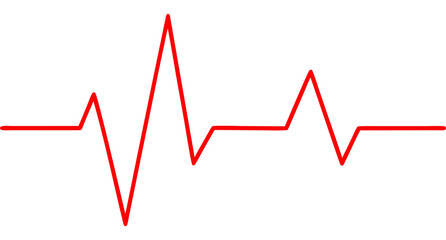 Black ECG Heartbeat Line Vector – Minimalist Cardiology Pulse Icon for Medical and Healthcare Design