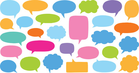 Colorful Speech Bubbles:  Communication, Conversation, and Dialogue Design Elements