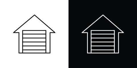Garage icon vector illustration sign symbol. linear design
