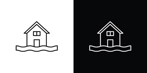 Flood icon vector illustration sign symbol. linear design