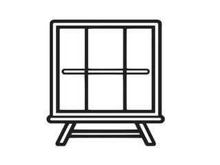 Clean flat vector of decorative cabinet icon