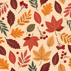 autumn leaves seamless pattern