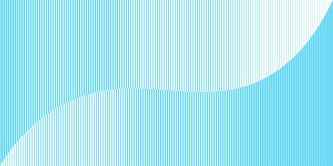 Blue and White Abstract Background with Vertical Lines and Smooth Waves. Vector Illustration for Design and Decoration.