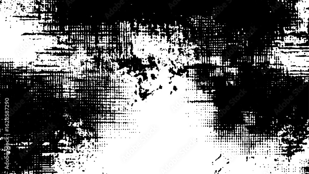 Poster grunge background is black and white. halftone grunge texture vector background featuring distressed