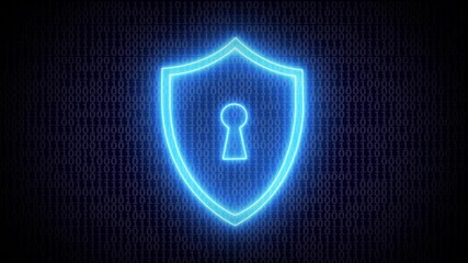 binary computer code halftone digital cyber eye abstract background. Machine learning. Background of network security information data protection shield complexity and data flood blue background - Powered by Adobe