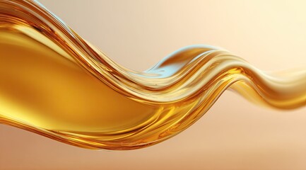 Golden liquid flow against a soft gradient