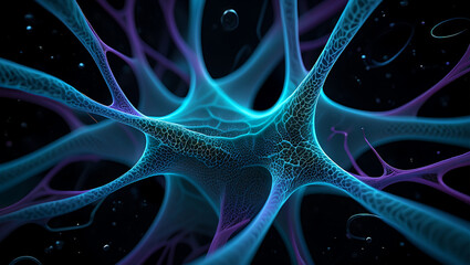 Closeup view of a glowing neuron, representing the intricate network of the human brain