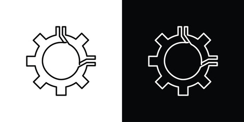 Broken gear icon vector illustration sign symbol. linear design