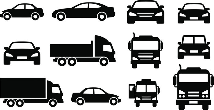 Black vehicle car truck transportation transport automobile automotive drive vector
