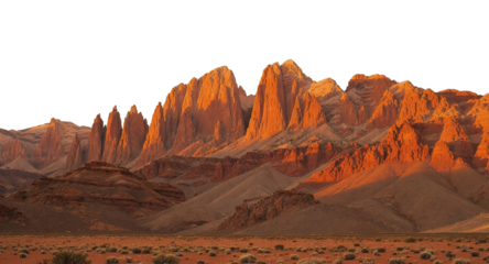 desert landscape at sunset on transparent background png