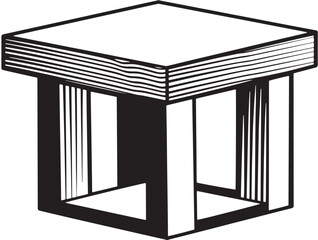 Minimalist end table furniture in flat clean vector