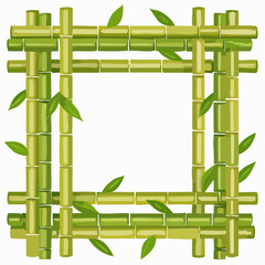 Naklejka premium A square frame made of stylized bamboo stalks – symbol of nature and structure