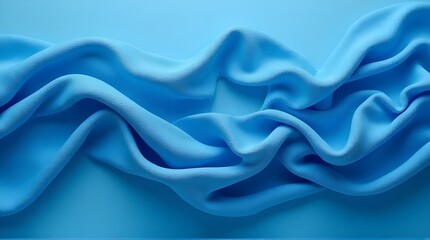 Obraz premium Flowing twisted blue cloth background 