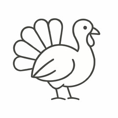 Fototapeta premium Outline drawing of a turkey in a simple, minimal style 