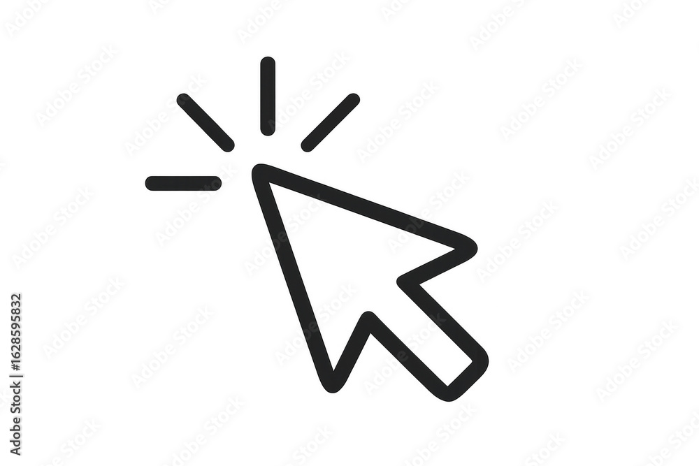 Poster digital cursor clicking with glowing interaction lines, symbolizing dynamic connectivity against tra