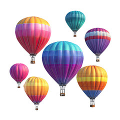 Obraz premium Colorful hot air balloons against a black background