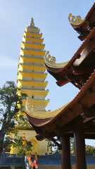 Mountain pagoda Truc Lam Phung Thuy Son near Nha Trang, Vietnam, surrounded by nature and peace.